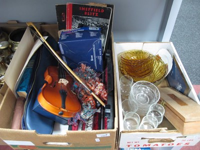 Lot 1064 - Russian Violin, cameras, publications, flute,...