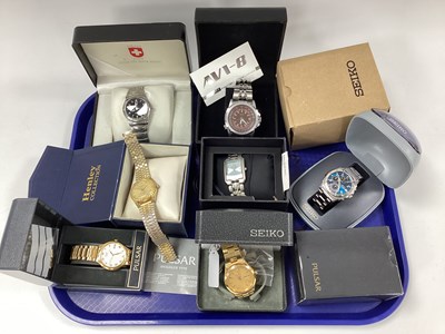 Lot 188 - Seiko, Pulsar and Other Gent's Wristwatches :-...