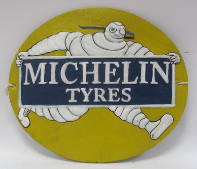 Lot 1328 - Advertising Oval Shape Painted Cast Iron...