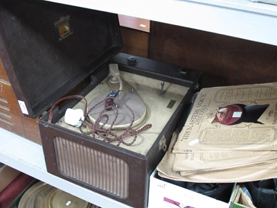 Lot 1436 - A Mid 1900s HMV Record Player, plus a number...