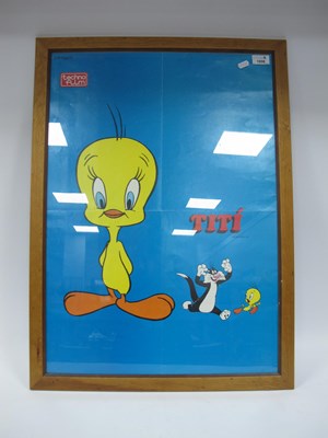 Lot 1008 - An Original Mid 1900s Framed Poster of 'Tweety...