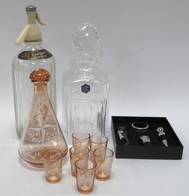 Lot 1250 - A Pink Glass Seven Piece 1951 Festival of...