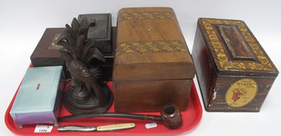 Lot 1396 - Victorian Work Boxes, pipes, part sykes...