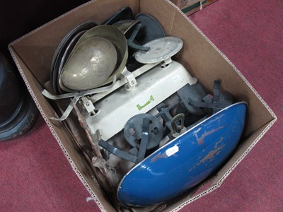 Lot 1162 - Four vintage cast metal kitchen scales with...