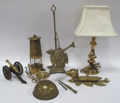 Lot 1370 - Brassware, including a vintage miner’s Type 6...