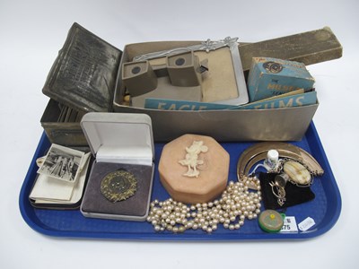 Lot 1375 - Cigarette Cards, costume jewellery, cutlery,...