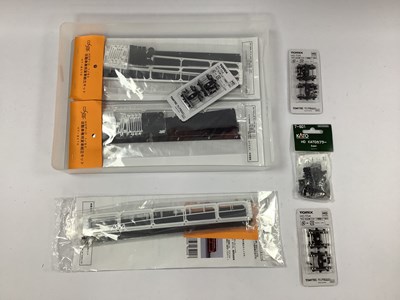Lot 749 - Three Japanese HO scale car transporter wagon...