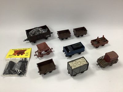 Lot 760 - Nine 16mm scale (32mm gauge) four-wheel wagons,...