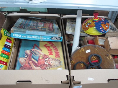 Lot 1128 - Vintage toys and games, including an wooden...