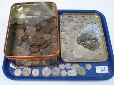 Lot 1304 - Coinage - Over 8 shillings of Pre-47 silver,...