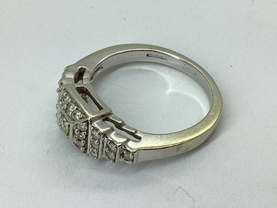 Lot 61 - A Modern 9ct White Gold Diamond Set Cluster...