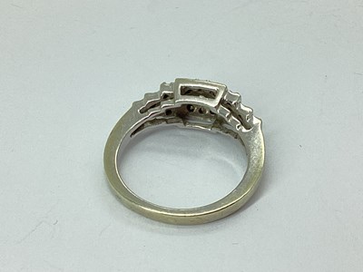 Lot 61 - A Modern 9ct White Gold Diamond Set Cluster...