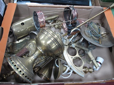 Lot 1089 - Brass and copper ware, including a brass...