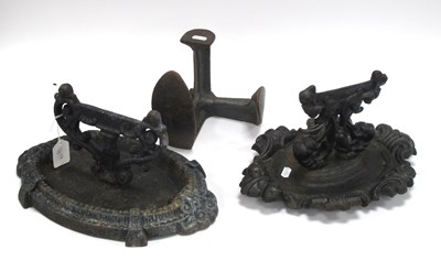 Lot 1417 - Two Cast Iron Boot Scrapers, of oval form,...