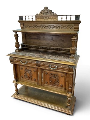 Lot 1562 - Continental Oak Buffet Sideboard Circa 1900,...