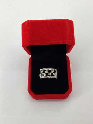 Lot 59 - A Modern 9ct White Gold Inset Band, of...