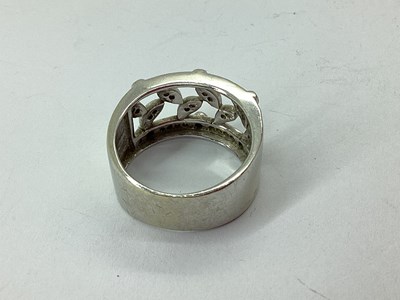 Lot 59 - A Modern 9ct White Gold Inset Band, of...