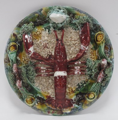 Lot 1241 - Majolica Labster Wall Plate, possibly...