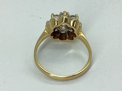 Lot 43 - An 18ct Gold Cluster Ring, of flowerhead...