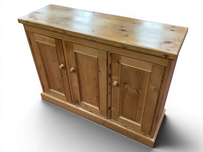 Lot 1540 - Pine Three Door Storage Cabinet, wtith two...