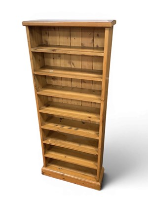 Lot 1511 - Slender Pine Freestanding Bookcase, with seven...