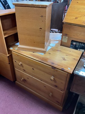 Lot 1529 - Pine Chest of Two Deep Drawers, on a piinth...