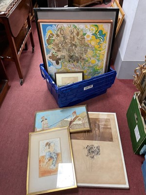 Lot 1485 - Framed pictures, including two vintage Italian...