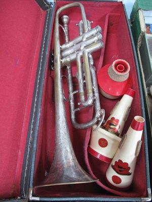 Lot 1350 - Hawkes 'The Clippertone' Silver Plated Trumpet,...