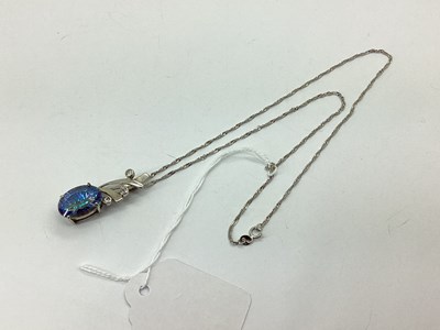 Lot 69 - A Modern 9ct White Gold Stone Set Pendant,...