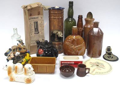 Lot 1245 - Oareon Peter Thomson Whisky Flask, stoneware...