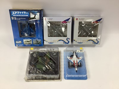 Lot 755 - Five Diecast Model Military Aircraft by Hogan,...