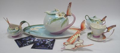 Lot 1239 - Franz Porcelain Teapot, oval tray 44.5cm wide...