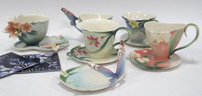 Lot 1242 - Franz Porcelain Cup & Saucer Sets, for Blue...