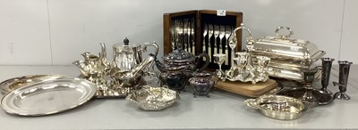 Lot 176 - A Collection of Assorted Plated Ware,...