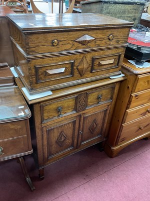 Lot 1531 - 1920's Oak Cabinet, with single drawer over...