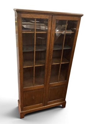Lot 1515 - 1930's Oak Display Cabinet, with glazed upper...