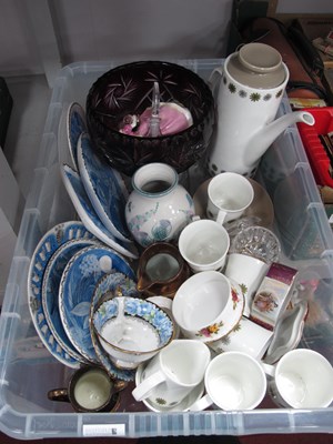 Lot 1024 - Ruby Flash Glass Bowl, Meakin Studio coffee...