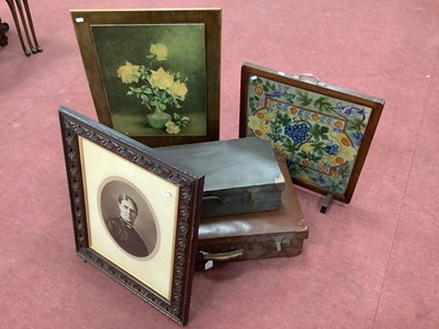Lot 1166 - Two Suitcases, quantity of prints, two fire...