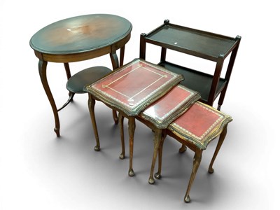 Lot 1534 - Edwardian Oval Occasional Table, nest of...