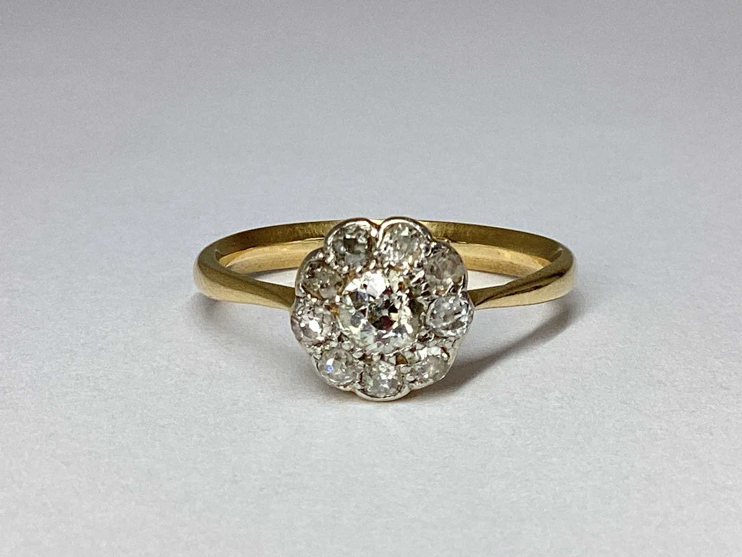 Lot 50 - An Old Cut Diamond Set Cluster Ring, of...