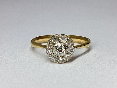 Lot 50 - An Old Cut Diamond Set Cluster Ring, of...