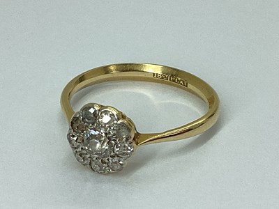 Lot 50 - An Old Cut Diamond Set Cluster Ring, of...