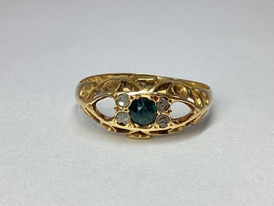 Lot 49 - An 18ct Gold Boat Shape Cluster Ring, (lacking...