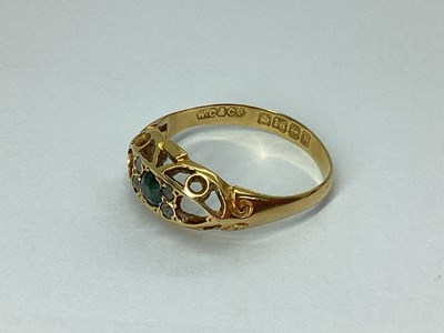 Lot 49 - An 18ct Gold Boat Shape Cluster Ring, (lacking...