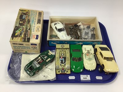 Lot 840 - Five kit built 1:32 scale slot cars. Mostly...