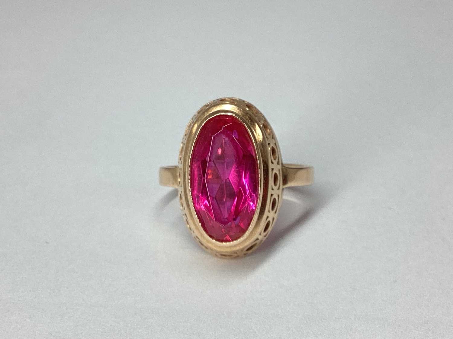 Lot 39 - An Ornate Russian Stone Set Dress Ring, the...