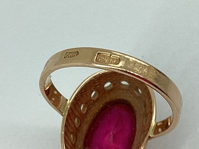 Lot 39 - An Ornate Russian Stone Set Dress Ring, the...