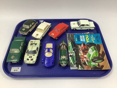 Lot 819 - Seven kit built 1:32 scale slot cars. Mostly...