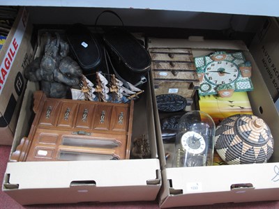 Lot 1033 - Collectables, including two cased binoculars...