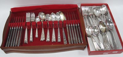 Lot 1219 - Mixed silver-plated cutlery, including a...
